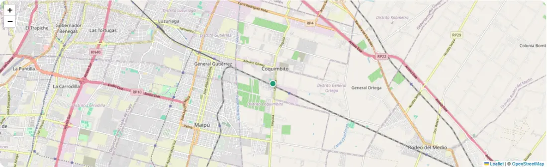 Mapa real de ubicación de un dispositivo monitoreado